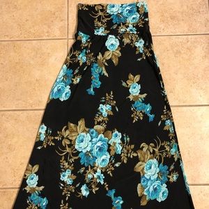 Black Floral Maxi Skirt